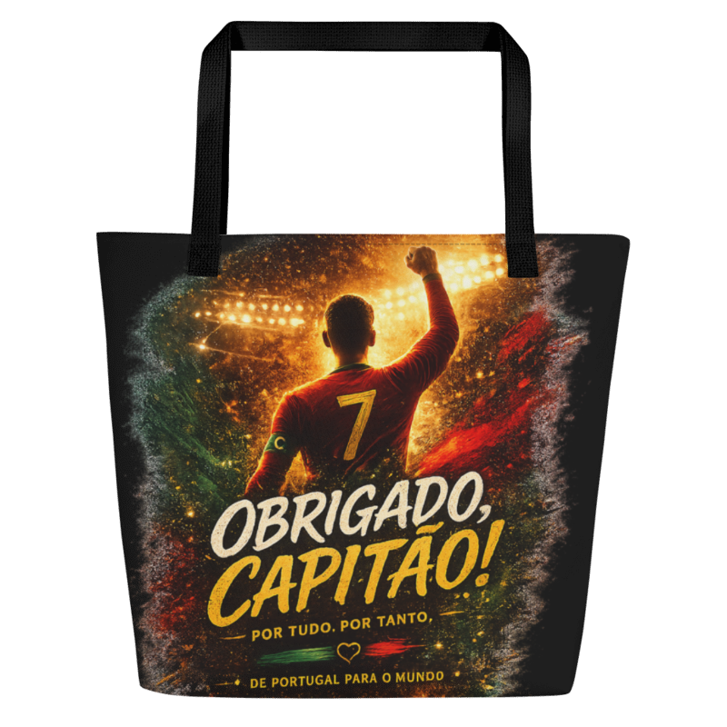 Obrigado Capitão Bolsa sacola grande com impressão all-over