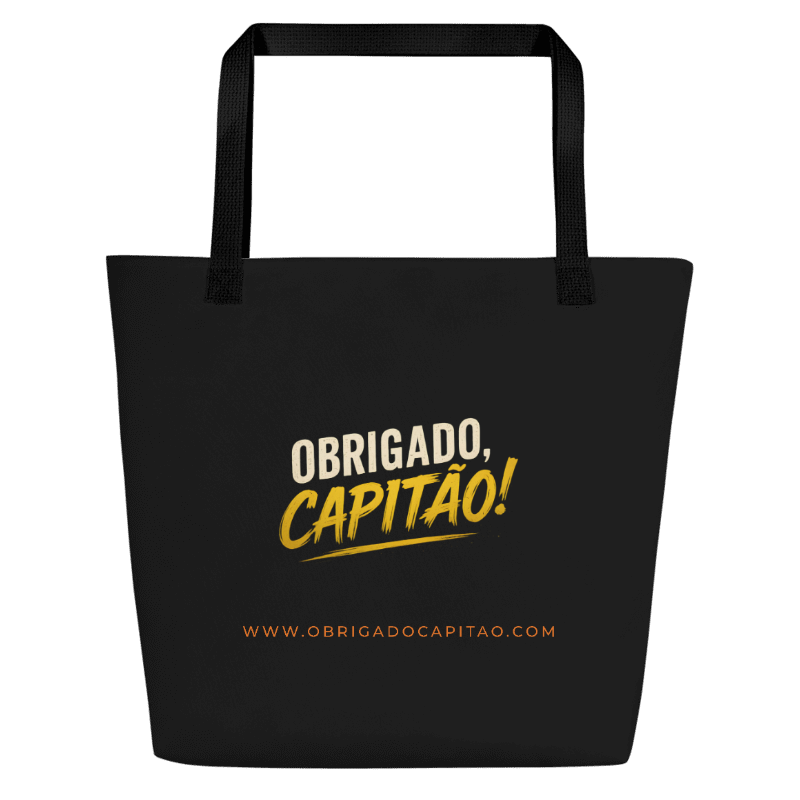 Obrigado Capitão Bolsa sacola grande com impressão all-over