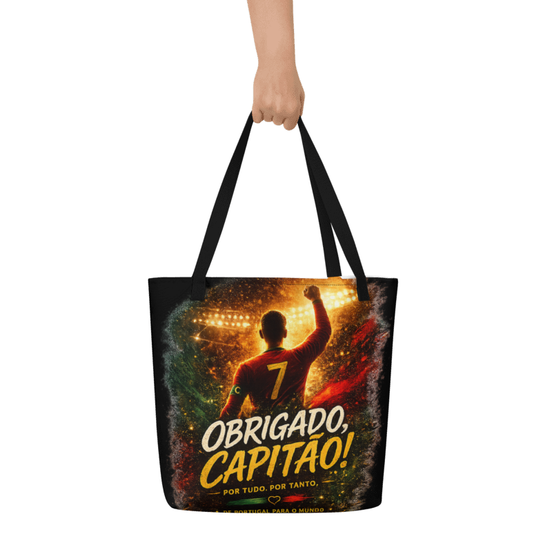 Obrigado Capitão Bolsa sacola grande com impressão all-over